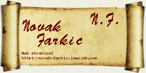 Novak Farkić vizit kartica